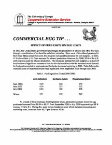 Effect of Feed Costs on Egg Costs