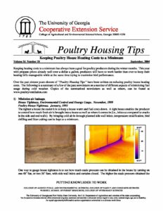 Keeping Poultry House Heating Costs to a Minimum