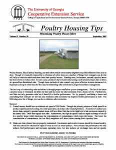 Minimizing Poultry House Odors