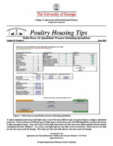 Pullet House Air Speed/Static Pressure Estimating Spreadsheet